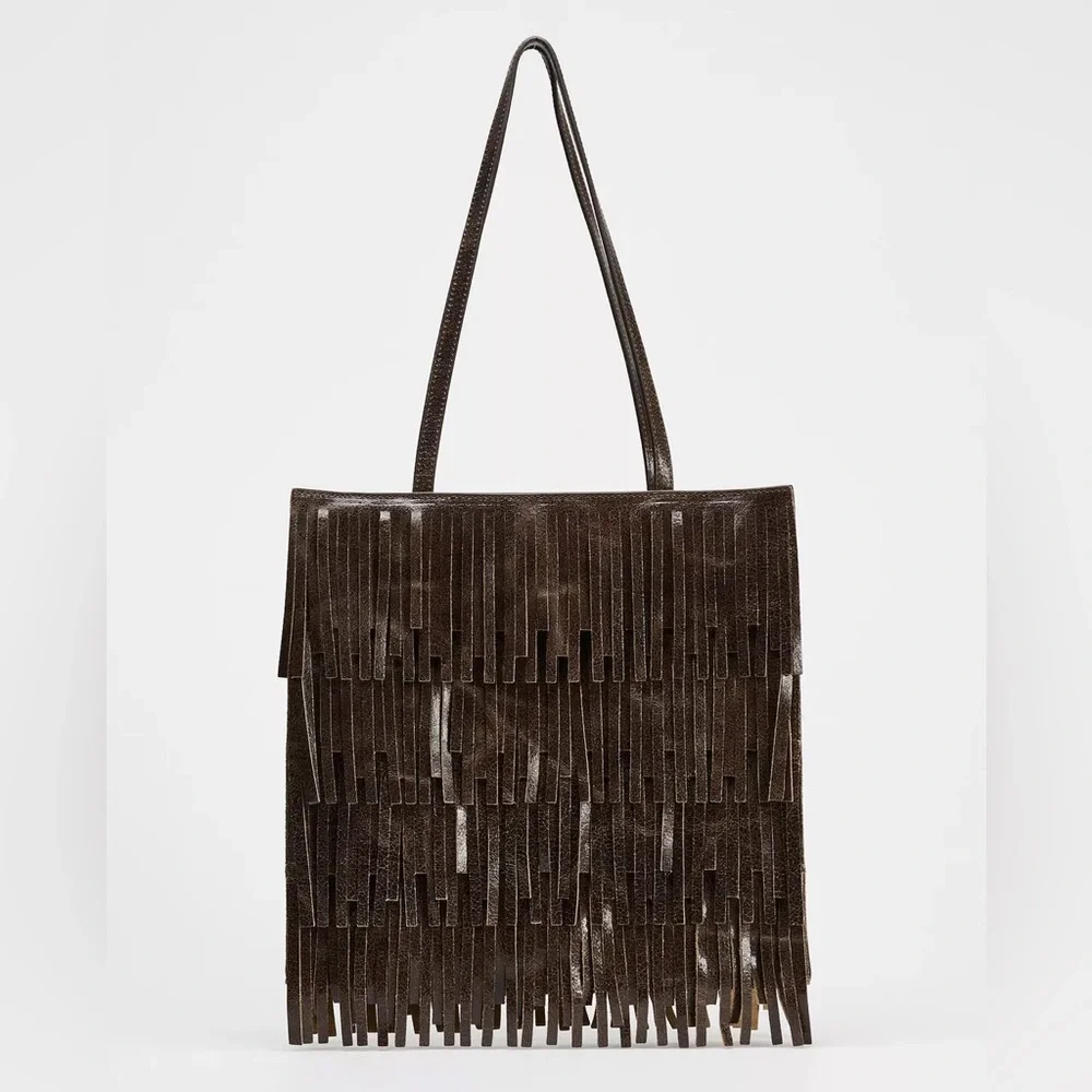 ZARA Fringed Leather Bag
